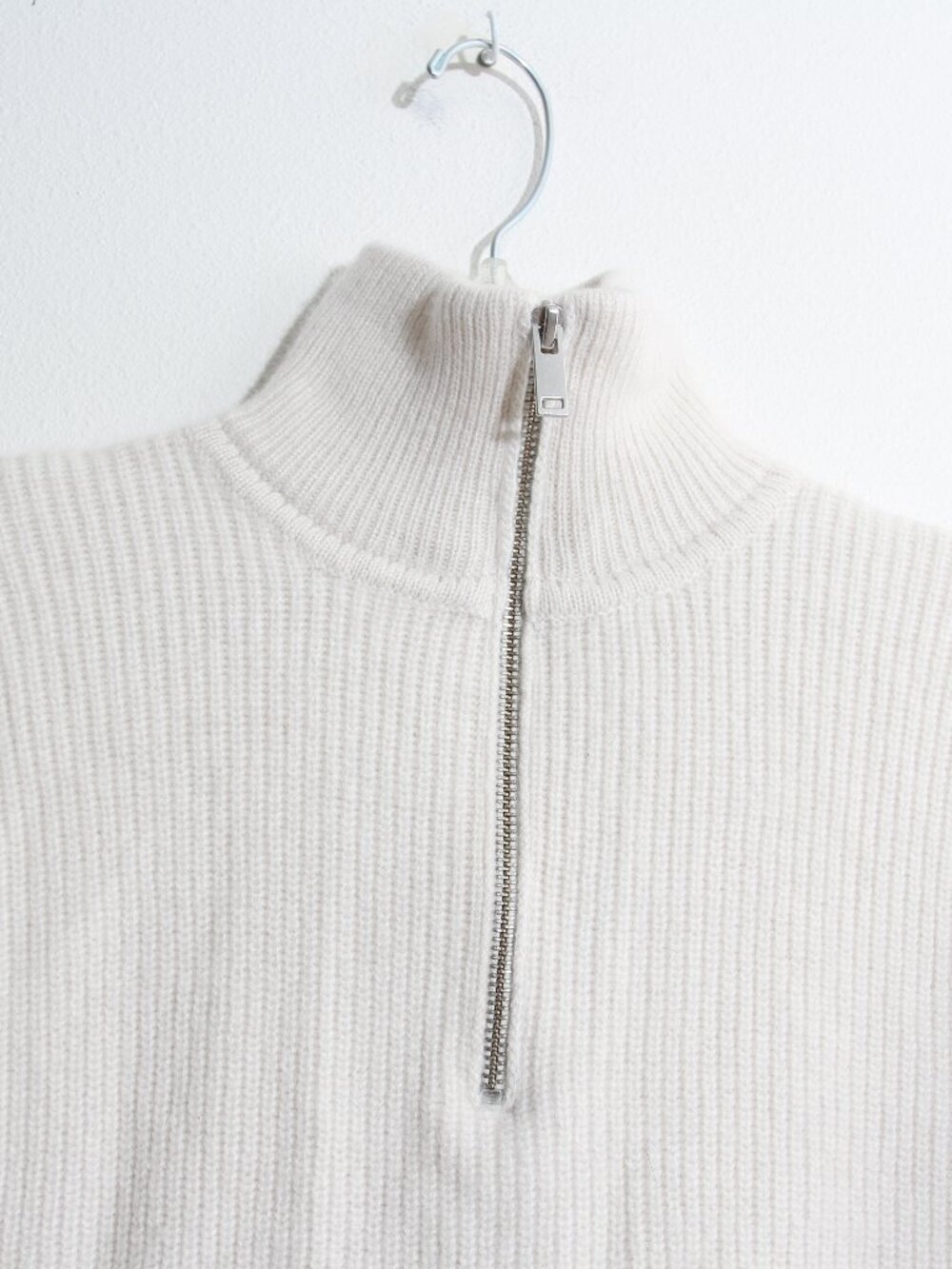 Quince 100% Mongolian Cashmere Fisherman Quarter Zip Sweater Ivory Size XS - Picture 3 of 16